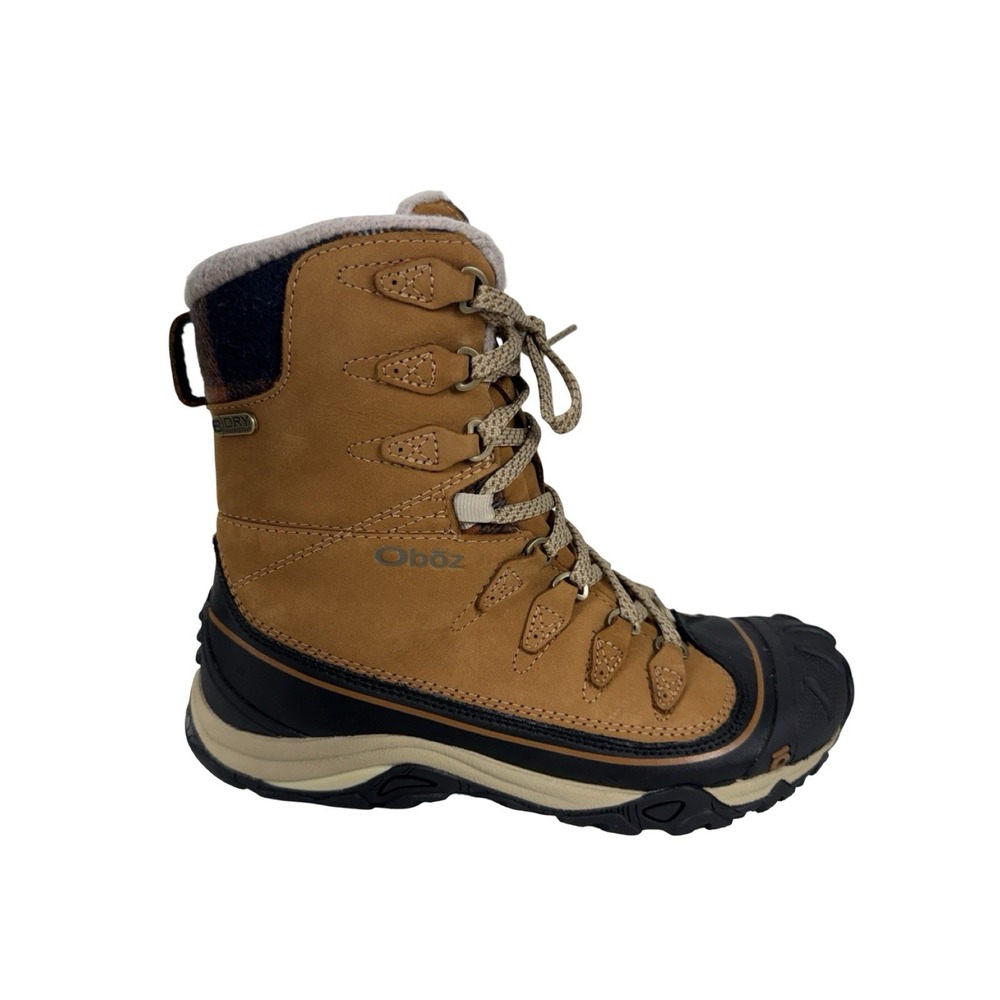 Oboz Womens US 6 Boots Sapphire 8" Insulated B-Dry Hiking Brown Nubuck EUC